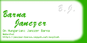 barna janczer business card
